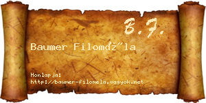 Baumer Filoméla névjegykártya